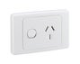 Clipsal 2000 Series Single Powerpoint 250V 20Amp Horizontal Switch Socket Outlet White - 2015/20-WE