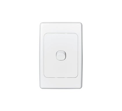 Clipsal 2000 Series Single Gang Flush Light Switch 10Amp Vertical White - 2031VA-WE