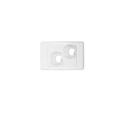 Clipsal 2000 Series Flush Surround And Angled 2 Gang Gridplate - 2032VHA-WE