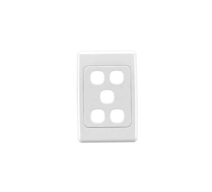 Clipsal 2000 Series Five Gang Flush Surround And Gridplate Horizontal/Vertical Mount White - 2035VH-WE