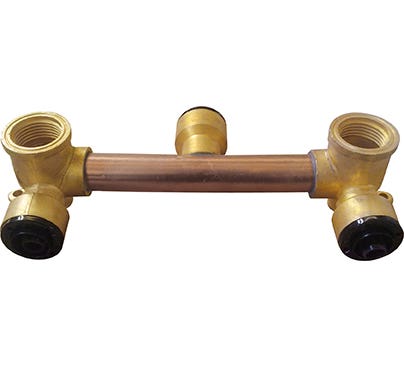 Bushpex Push-On Shower Assembly Right Angled Barbs Up 200mm (Top Entry)