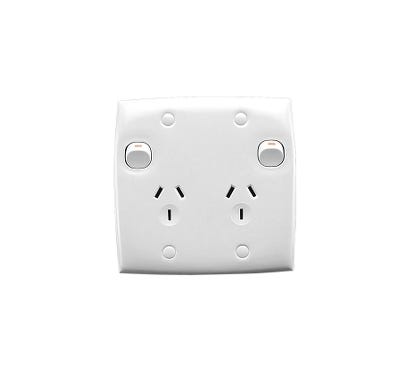 Clipsal Standard Series Switched Socket Twin Vertical 10A 250V - 25/2V-WE