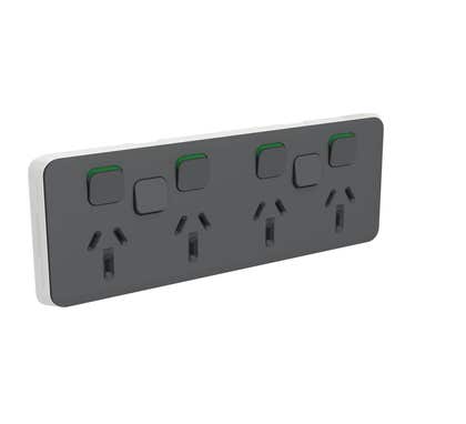 Clipsal Iconic Cover Frame 6 Switches & 4 Sockets 10 A Anthracite - 3015/4XXC-AN