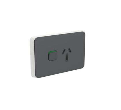 Clipsal Iconic Series Cover Frame - 1 Switch & 1 Socket - 10 A - Horizontal - Anthracite - 3015C-AN