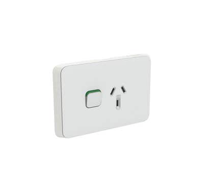 Clipsal Iconic Series Cover Frame - 1 Switch & 1 Socket - 10 A - Horizontal - Cool Grey - 3015C-CY