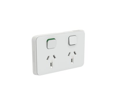 Clipsal Iconic Series Cover Frame - 2 Switches & 2 Sockets - 10 A - Horizontal - Cool Grey - 3025C-CY