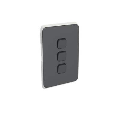 Clipsal Iconic Series Cover Frame - 3 Switches - Anthracite - 3043C-AN