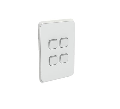 Clipsal Iconic Series Cover Frame - 4 Switches - Cool Grey - 3044C-CY