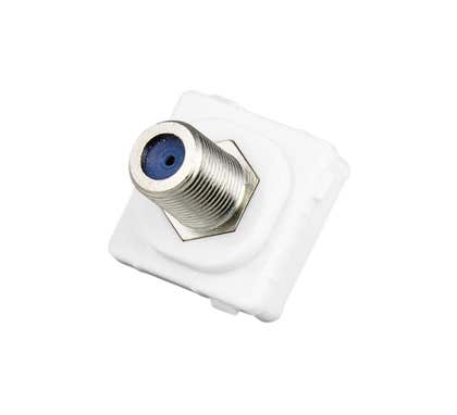 Clipsal 30 Series Mech Socket 75Ohm F Type Pay TV White - 30PFM-WE