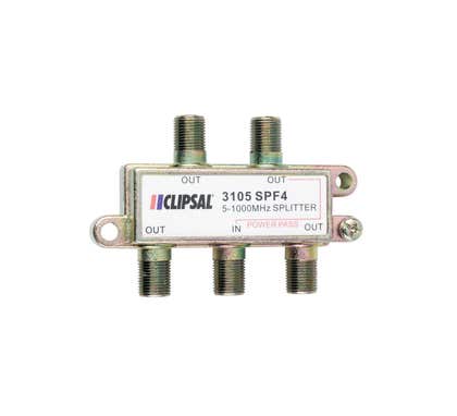 Clipsal Splitter 4W F Type Ter-1Leg Power Pass 1 Gangz - 3105SPF4