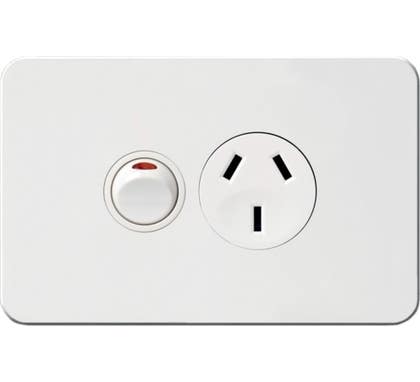 Hager WBSP1S-MW Silhouette Series Powerpoint, Single, Powerpoint, Switchplug Combination, Matt white