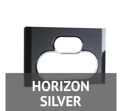 Clipsal Saturn Series Gride Plate and Cover for Double Powerpoint - Horizon Silver - 4025C-HS