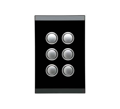 Clipsal Saturn Series Six Switch With Blue Led 20A/16Ax Espresso Black - 4066PBL-EB