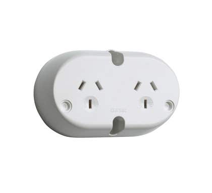 Clipsal Surface Socket Double 10A 250V - 414-WE