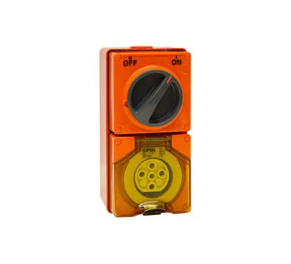 Clipsal - 56 Series 56 Series Switched Socket Surface Ip66 5 Pin 20 A - Charcoal Grey - 56C520-CG