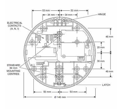 Clipsal - Smoke Alarms Mounting Base Firetek - For 755 Smoke Alarms - Integrated Relay - 755RB