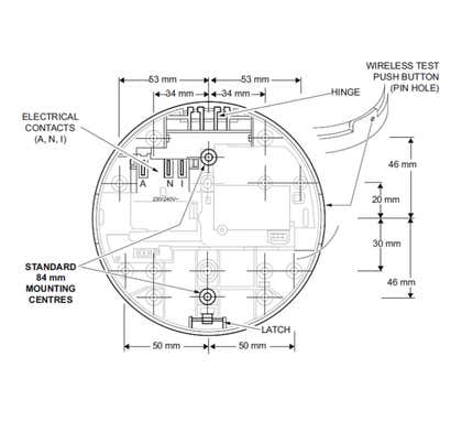 Clipsal W/less base for 230V smoke alarm, MK2 - 755RFB2