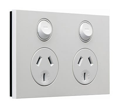 Clipsal Saturn Zen Double Powerpoint GPO Swt Twin 10A 250V - Z4025-ZW