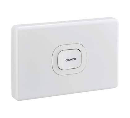 Clipsal Classic C2000 Series Switch Assembled Cooker Horizontal Double-Pole 32 Amp White - C2031HD32-WE