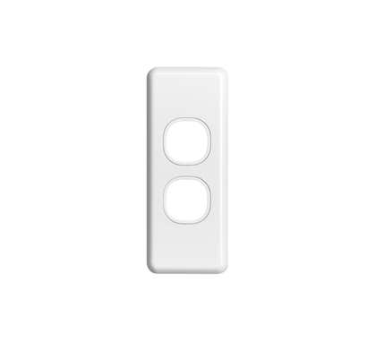 Clipsal Classic C2000 Series Plate Grid & Cover Architrave 2 Gang White - C2032-WE