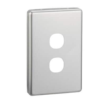 Clipsal Classic C2000 Series Plate Cover 2 Gang Brushed Aluminium - C2032C-BA