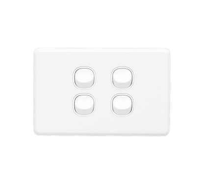 Clipsal Classic C2000 Series Switch 4 Gang Horizontal 10A White - C2034HA-WE