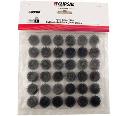 Clipsal Saturn Zen Button Label pack Zen Black - 60ZPBC-ZB