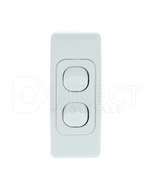 Clipsal 2032A 2000 Series Two Gang Flush Light Switch 10Amp Vertical Architrave White