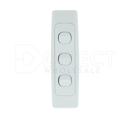 Clipsal 2000 Series Switch 3 Gang Architrave 10A White - 2033A-WE