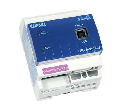CLIPSAL C-BUS CONTROL AND MANAGEMENT SYSTEM PC INTERFACE USB DIN MOUNT CBUS - 5500PCU