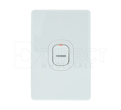 Clipsal Classic C2000 Series Switch C2000 - Assembled - Cooker - Vertical - Marked Cooker - 250 V - 45 A - White Electric - C2031V45-WE