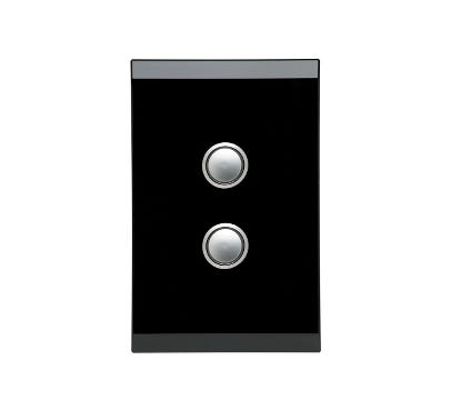 Saturn Series Switch 2 Gang Push Button 4000 Series Including Saturn Horizontal Espresso Black