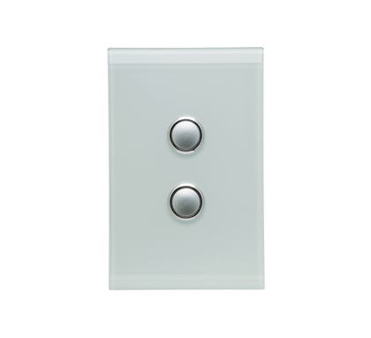 Saturn Series Switch 2 Gang Push Button 4000 Series Including Saturn Horizontal Ocean Mist