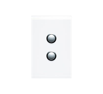 Clipsal Saturn Series Switch 2 Push Button 4000 Series Including Saturn Horizontal Pure White - 4062PB-PW