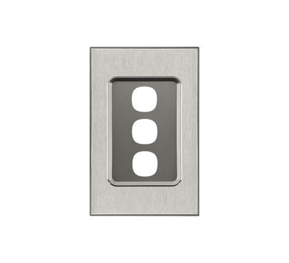 Clipsal Saturn Series Grid And Plate Assembly 3 Saturn 4000 Series Including Saturn Horizontal Horizon Silver - 4033VH-HS