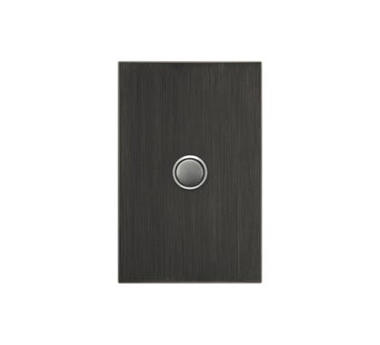 Clipsal Saturn Series Switch 1 Push Button Led 4000 Series Including Saturn Horizontal Horizon Black - 4061PBL-HB