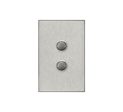 Clipsal Saturn Series Grid And Plate Assembly 2 Saturn 4000 Series Including Saturn Horizontal Horizon Silver - Less Mech - 4062VH-HS