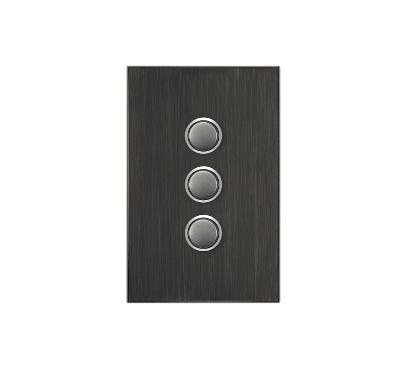 Saturn Series Grid And Plate Assembly 3 Gang Saturn 4000 Series Including Saturn Horizontal Horizon Black - Less Mech
