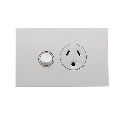 Clipsal Saturn Zen Single Powerpoint 1 socket Round Earth Zen White 10 Amp 250V - Z4015L-ZW