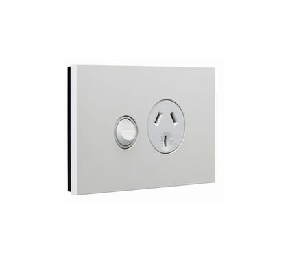 Clipsal Saturn Zen Single Powerpoint 1 socket Zen White 10 Amp 250V - Z4015-ZW