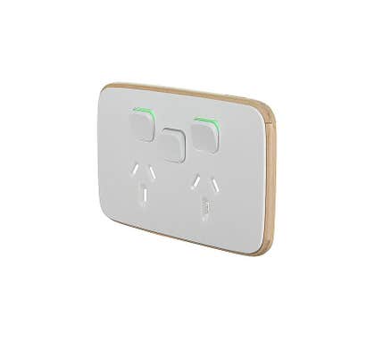 Clipsal Iconic Essence cover frame, 3 switches & 2 sockets, 10 A, hori, arctic white - E3025XC-AW