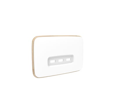 Clipsal Iconic Essence cover frame, 3 USB charger, hori, arctic white - E3043USBC-AW