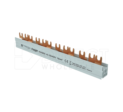 Hager KDN380A 3 Phase Fork Insulated Busbar, 80A