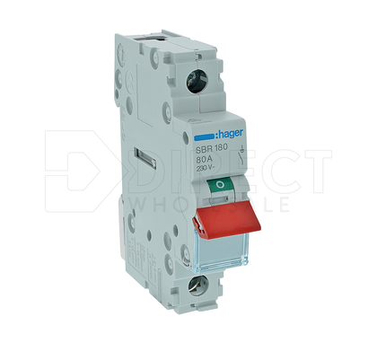 Hager SBR180 1 Pole Isolator Switch, 250VAC, 80A