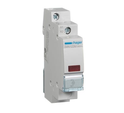 Hager SVN122M Red LED Indicator Light 240VAC, Din Rail Mount, 1 Module