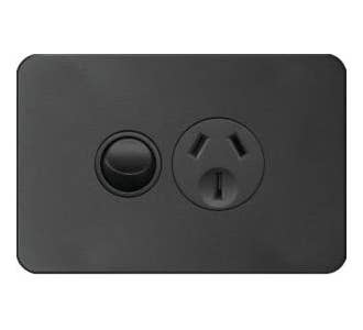 Hager WBSP115S-MB Silhouette 15a Socket Horz + Shutter Mb