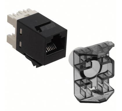 SL110 Series Modular Jack, RJ45, category 6, T568A/T568B, unshielded, without dust cover, bag of 24, black - KRO9-1375055-2