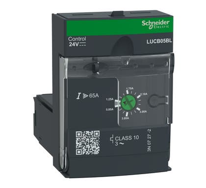 Schneider Advanced Control Unit, Tesys Ultra, 1.25-5A, 3P Motors, Protection & Diagnostic, Class 10, Coil 24V Dc - LUCB05BL