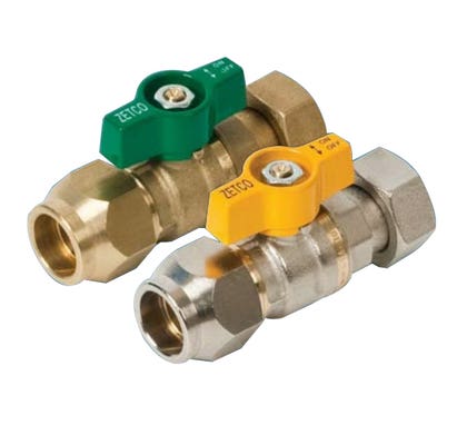 Zetco Gas Valve Kit 20mm Flared X 20mm Compression