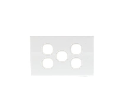 Switch Plate Five Gang Horizontal/Vertical Mounting White